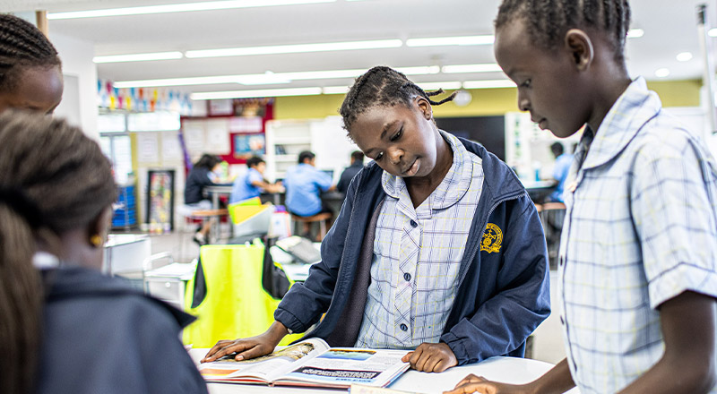 Students reading at Our Lady of the Rosary Catholic Primary School St Marys