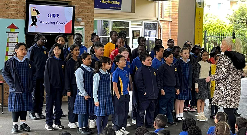 Choir of students from Our Lady of the Rosary Catholic Primary School St Marys