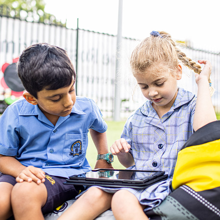 Students on iPad at Our Lady of the Rosary Catholic Primary School St Marys
