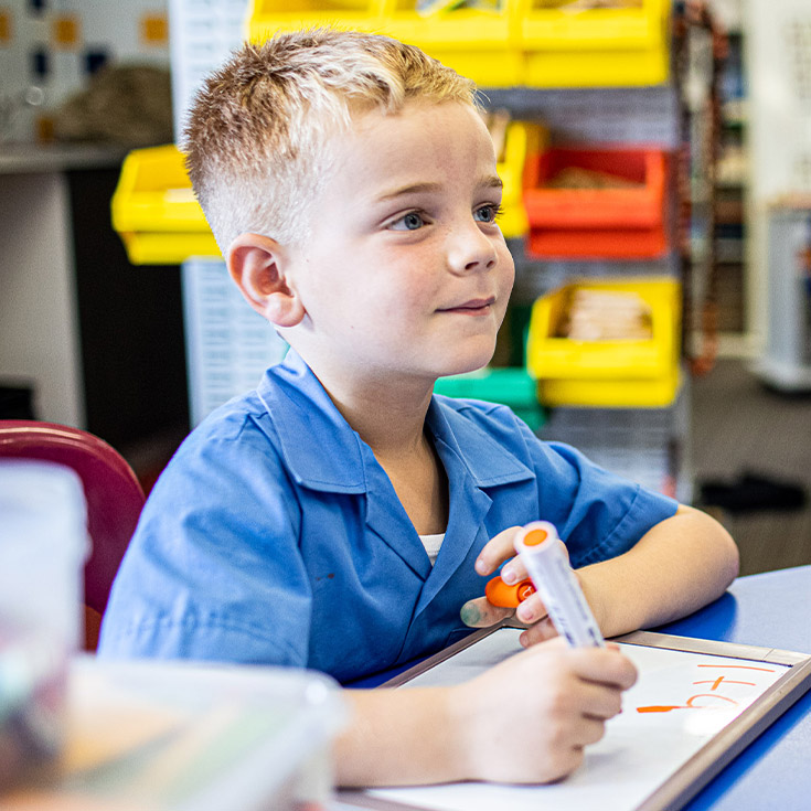 Smiling student at Our Lady of the Rosary Catholic Primary School St Marys
